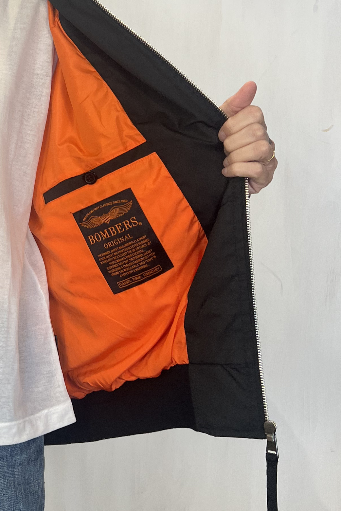 Bomber over nylon