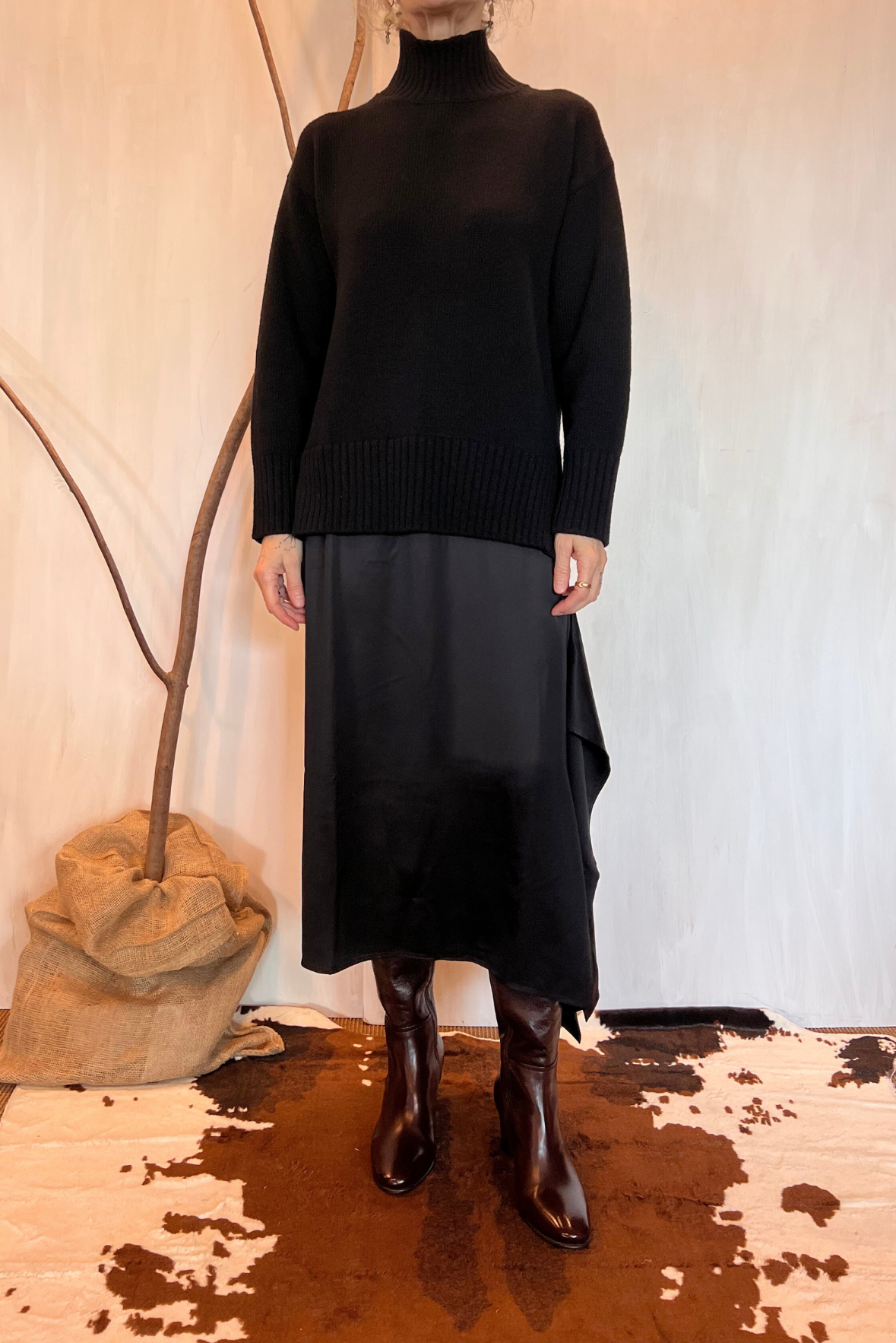 Abito in maglia con gonna in viscosa