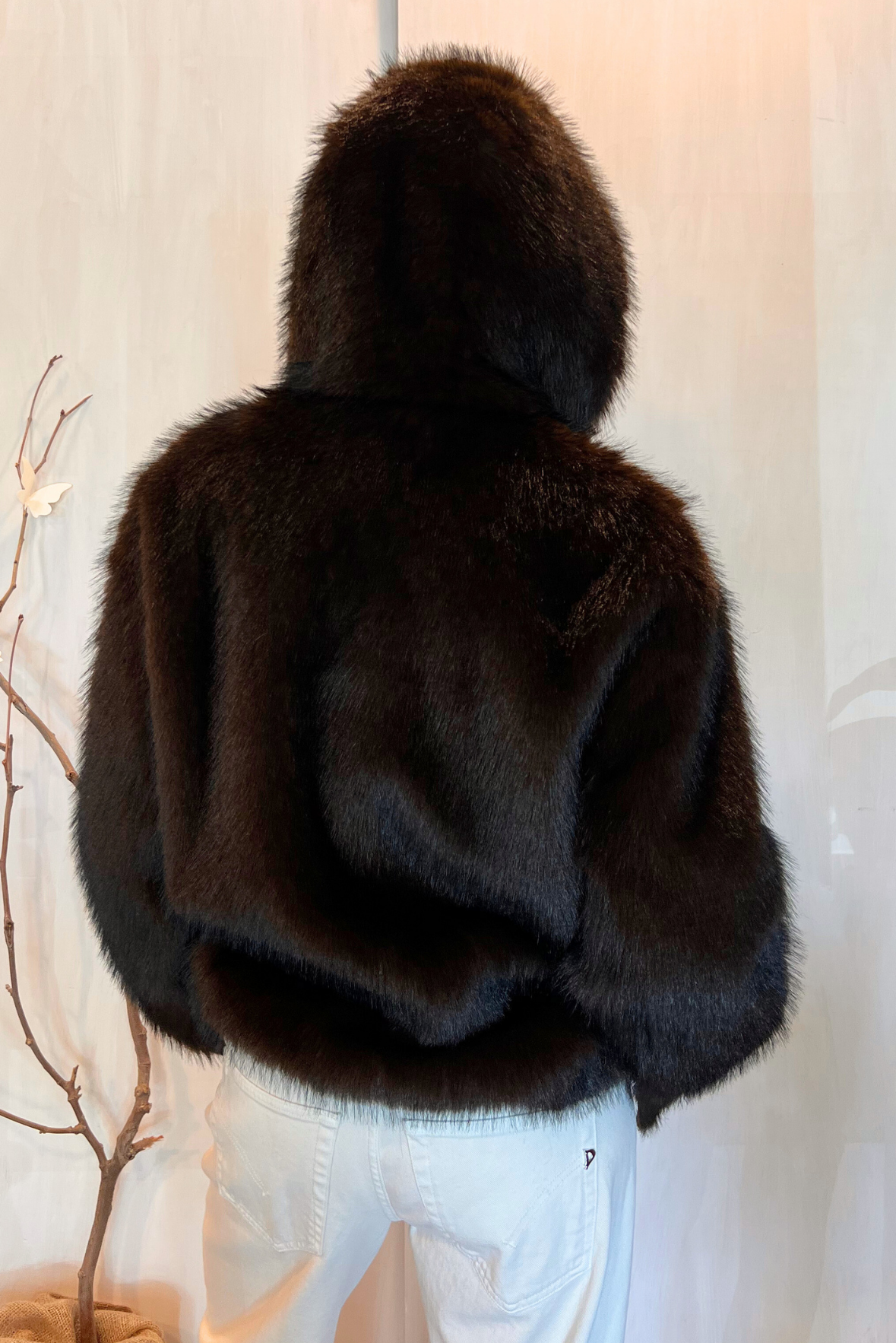 Bomber eco pelliccia visone