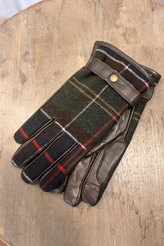 Guanti in pelle tartan