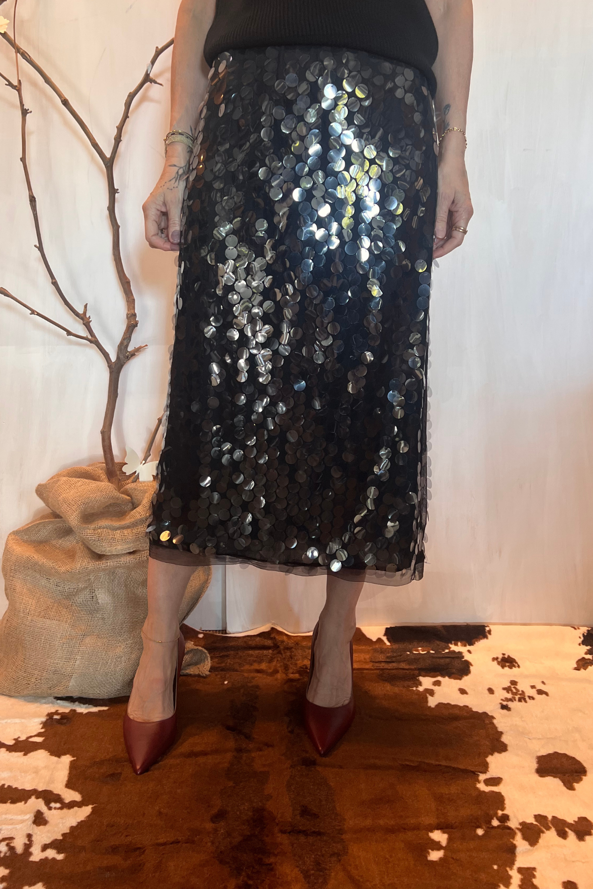 Longuette con paillettes