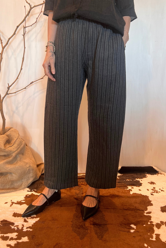 Pantalone a righe in lana