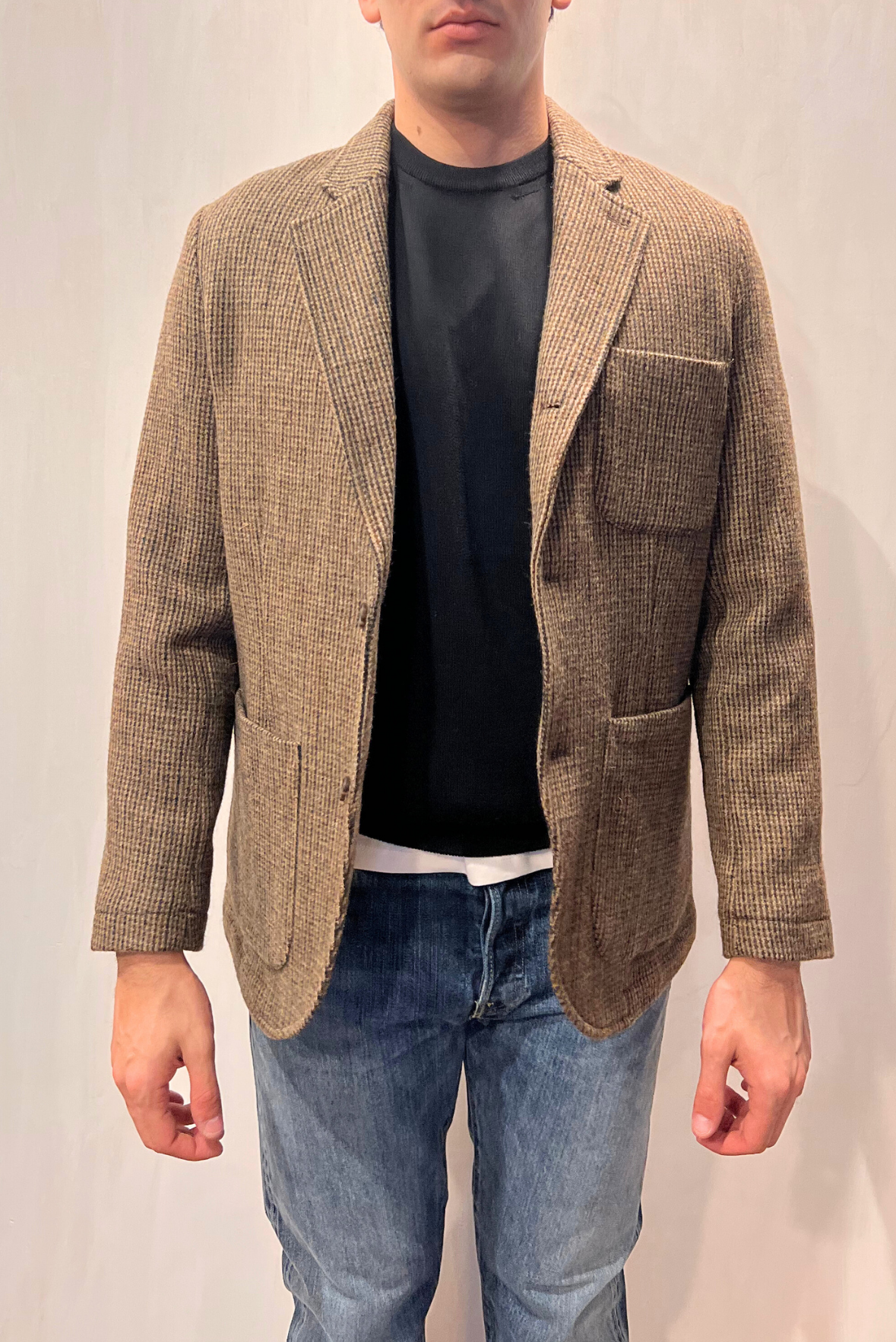 Giacca check in lana