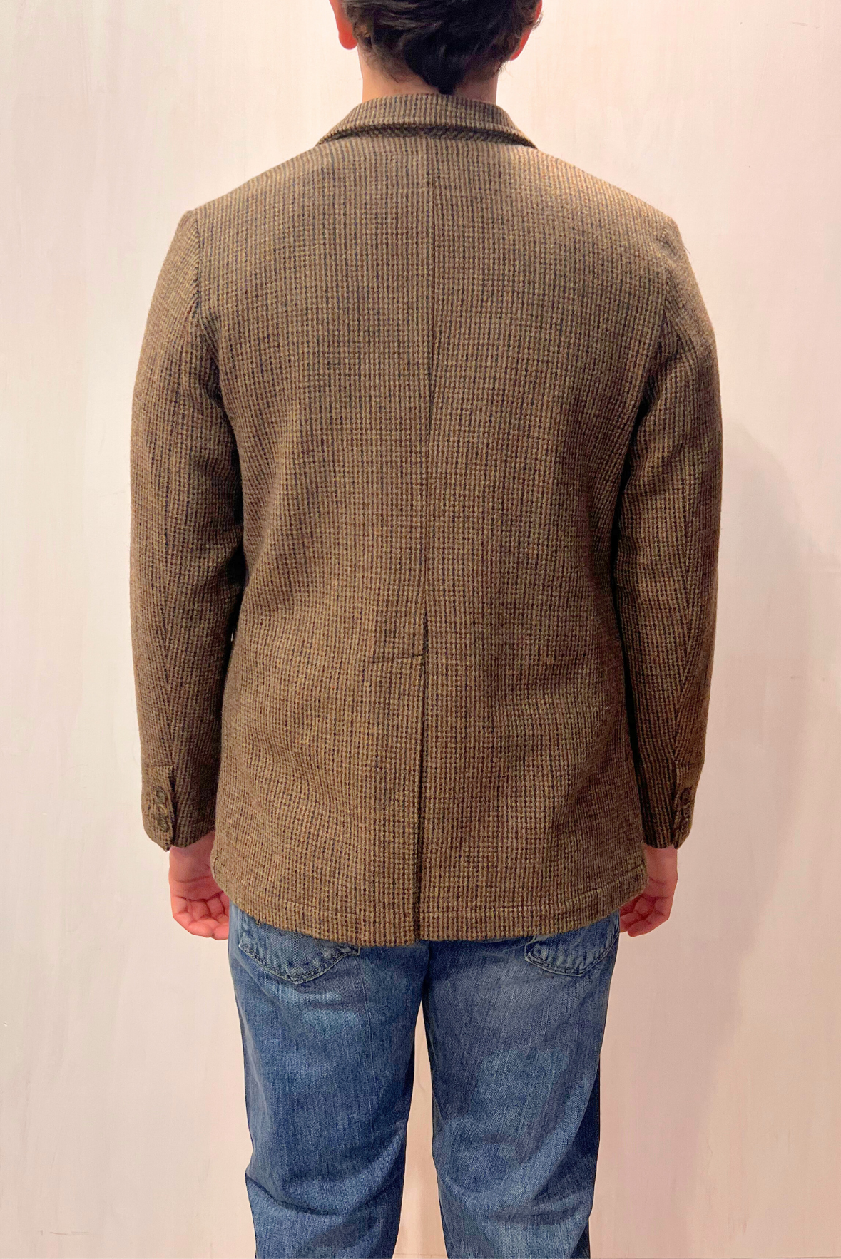 Giacca check in lana