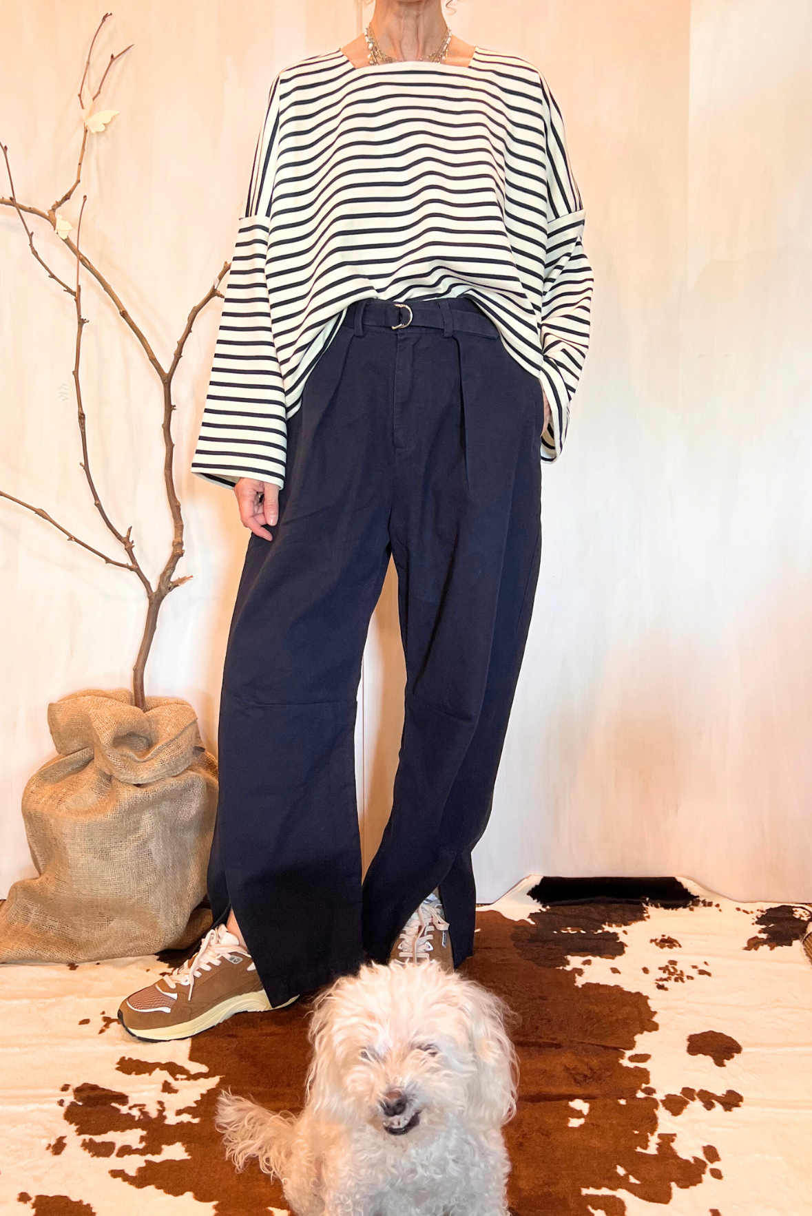 Pantalone balloon con spacchi