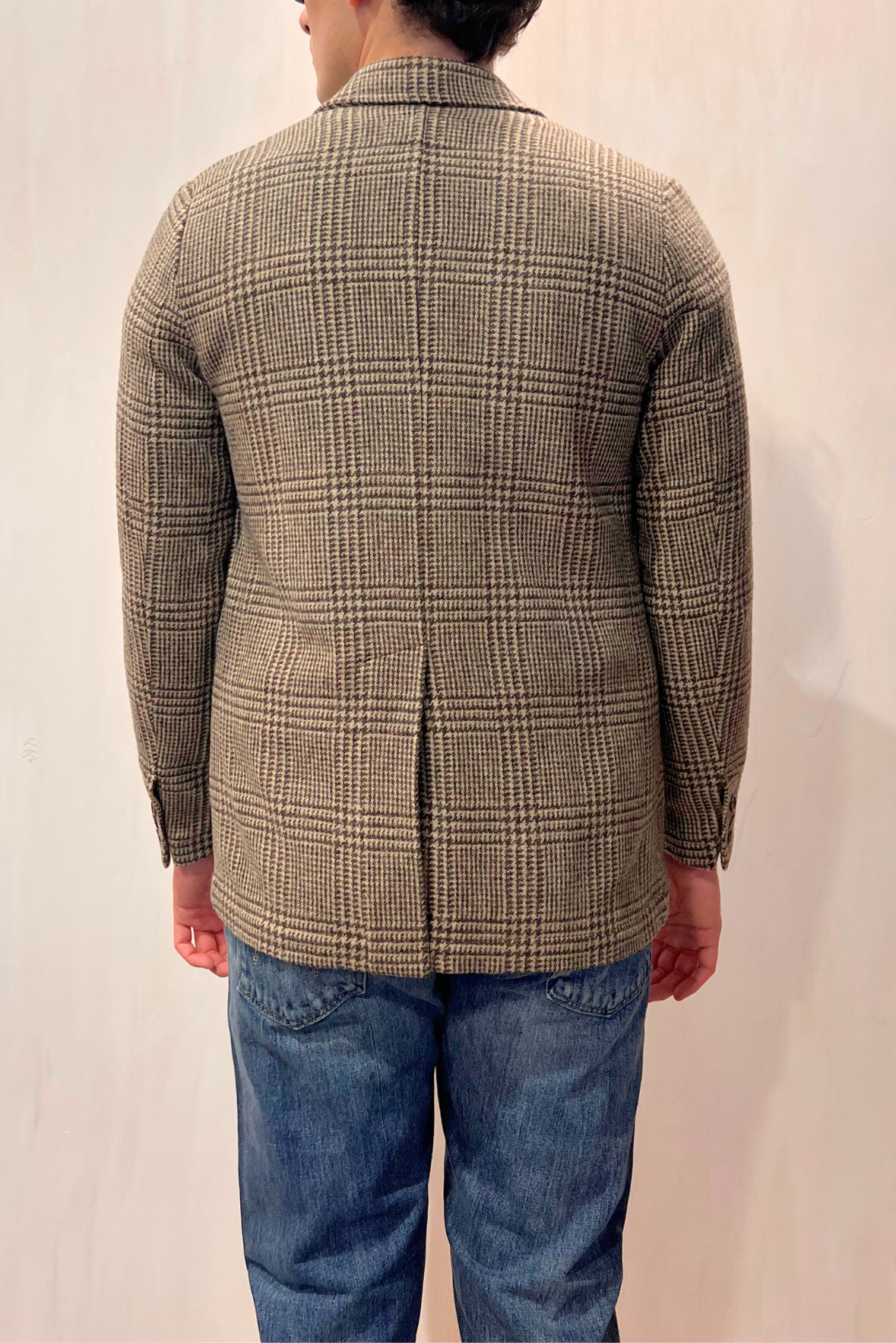 Giacca check in lana