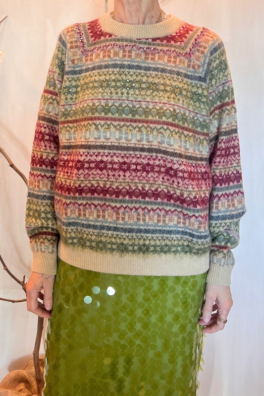 Maglia jacquard Swarovski