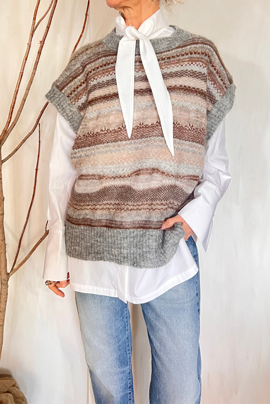 Gilet jaquard in mohair