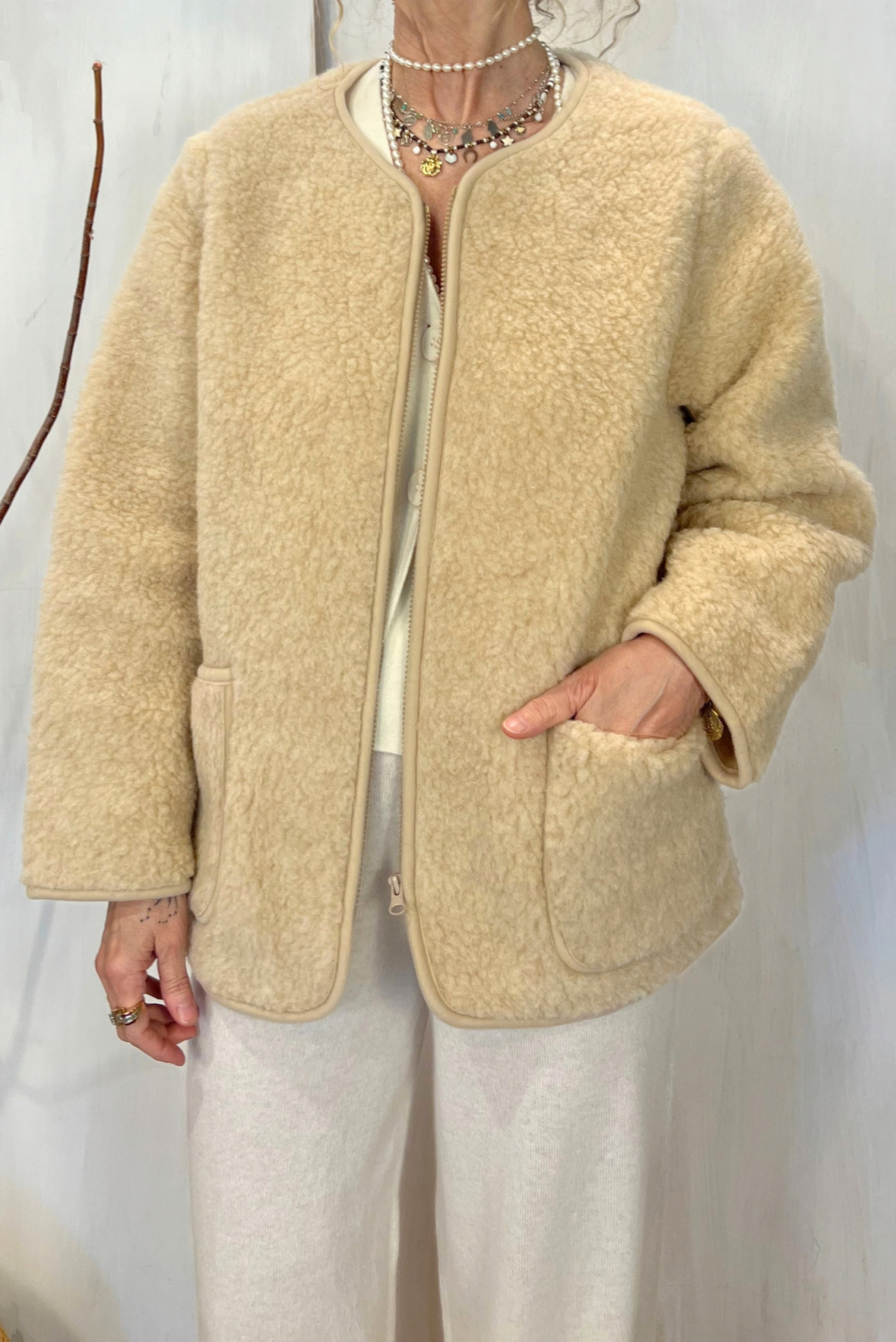 Giubbotto in lana riccio