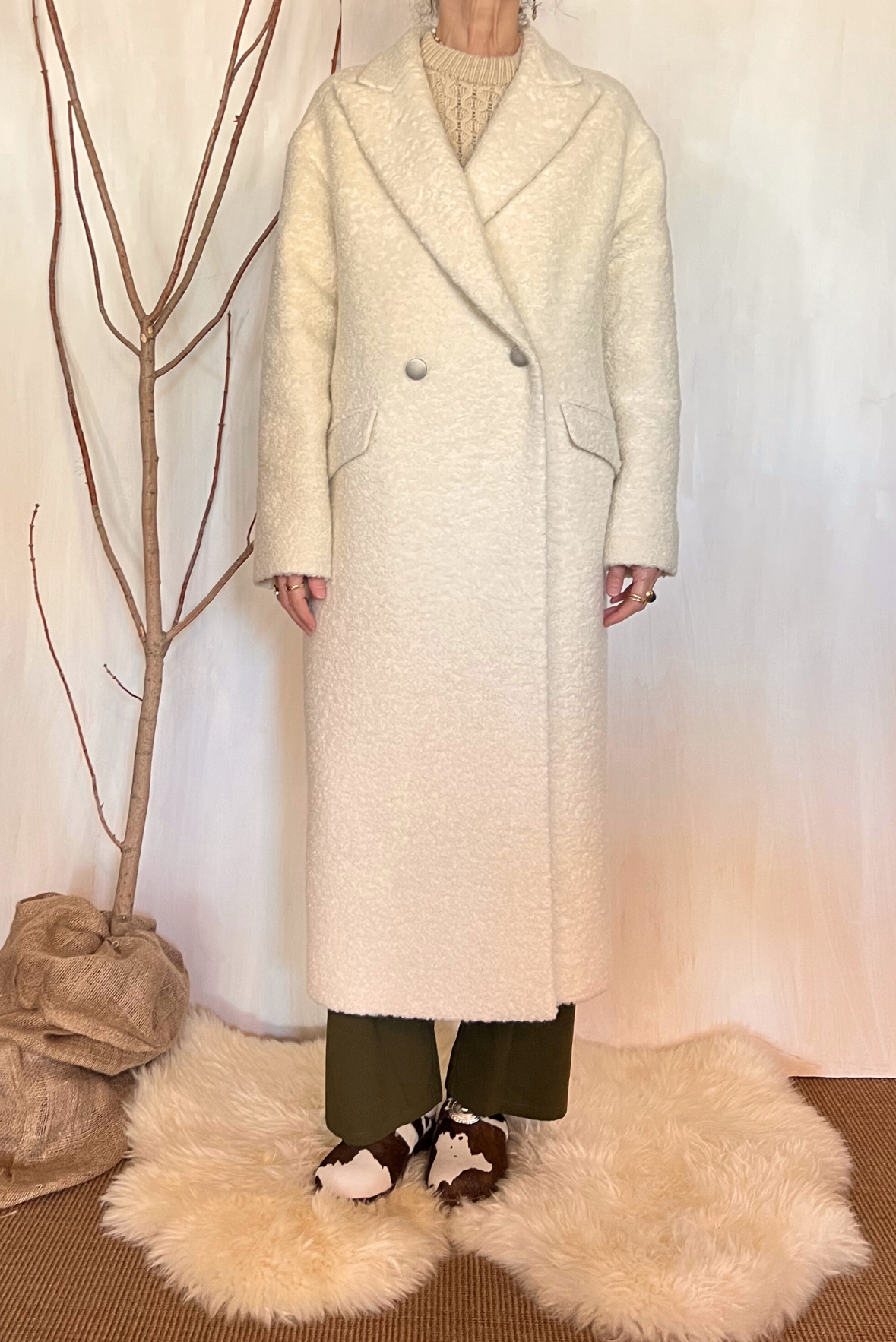 Cappotto bouclé alpaca