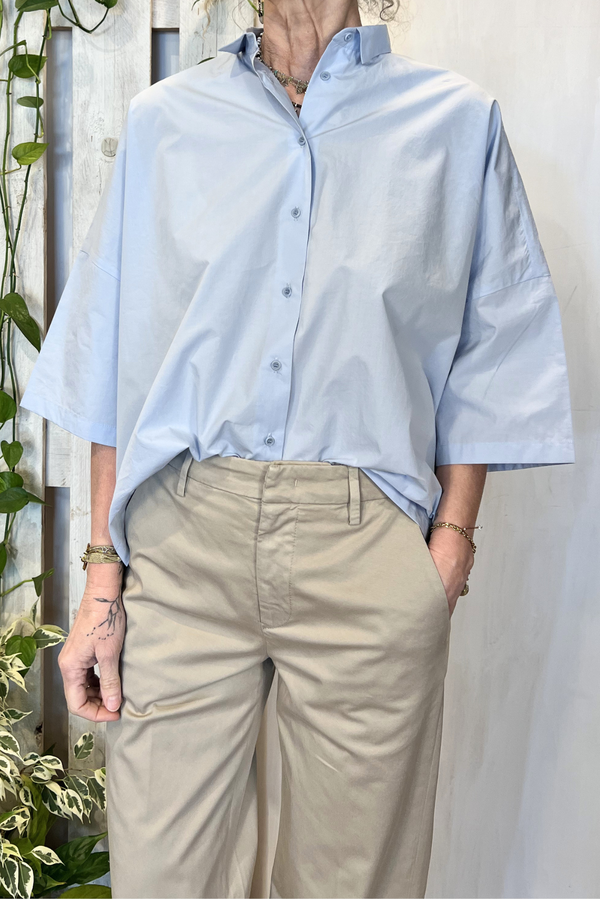 Camicia over in popeline