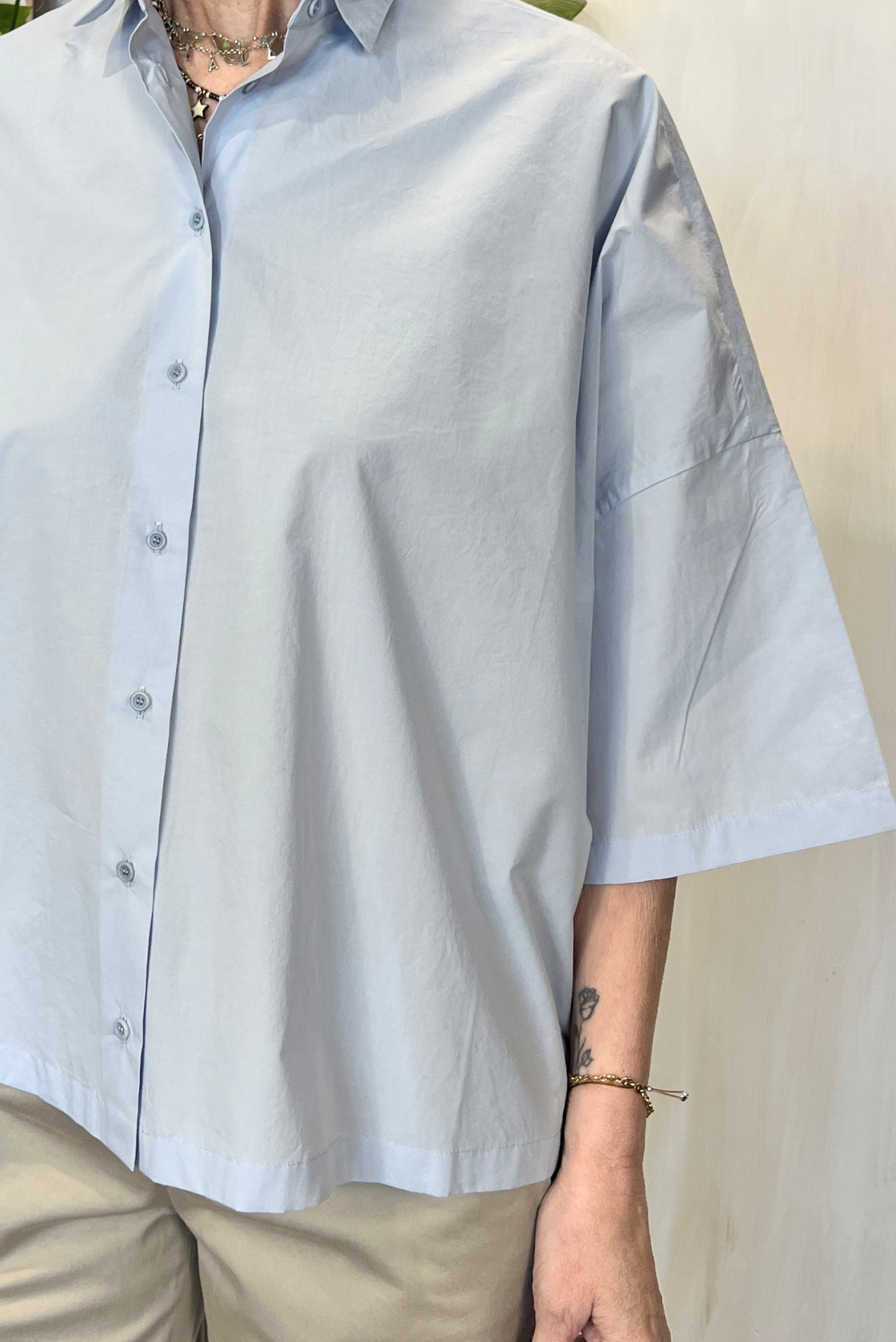 Camicia over in popeline