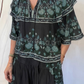 Blusa con mantellina in viscosa
