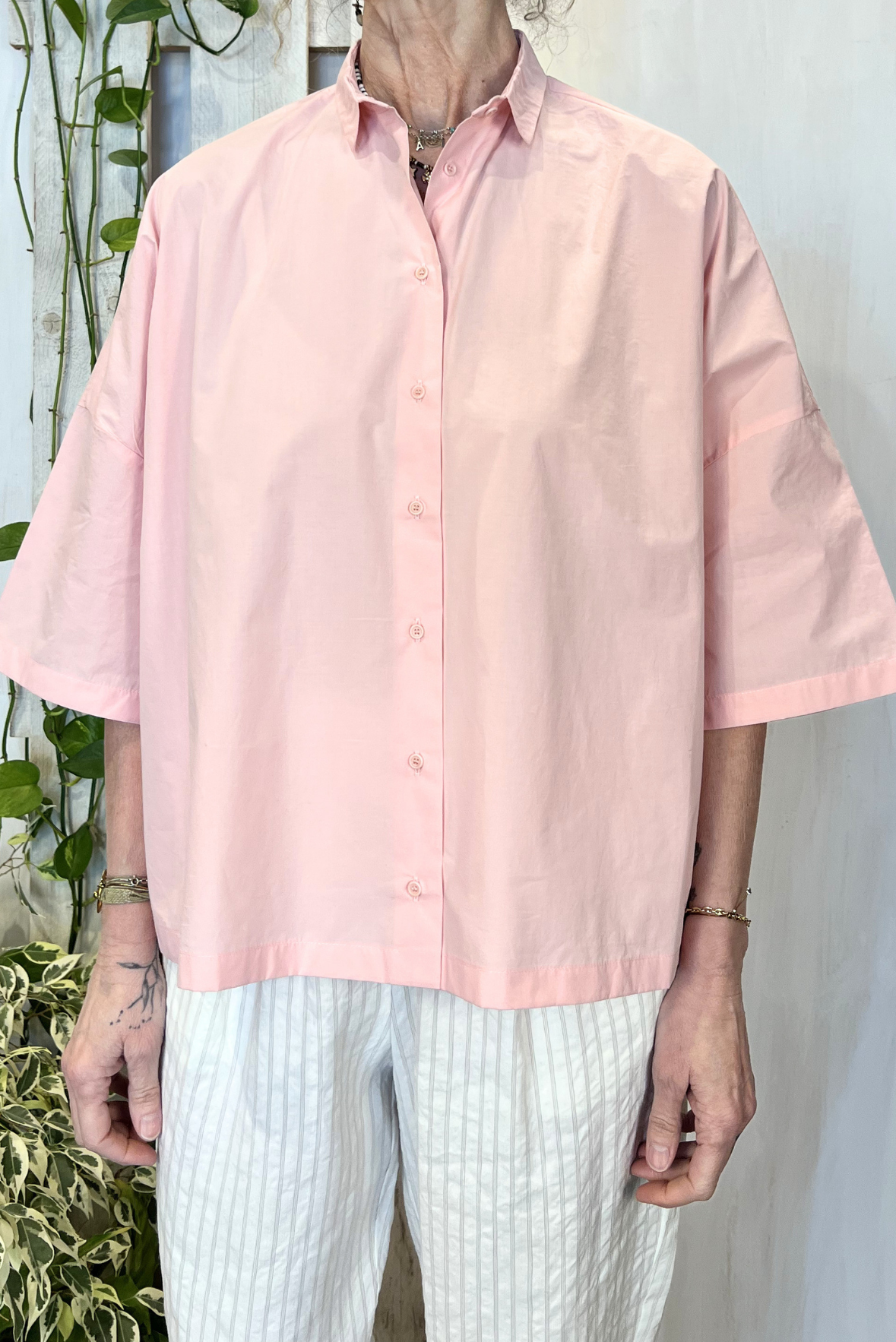 Camicia over in popeline