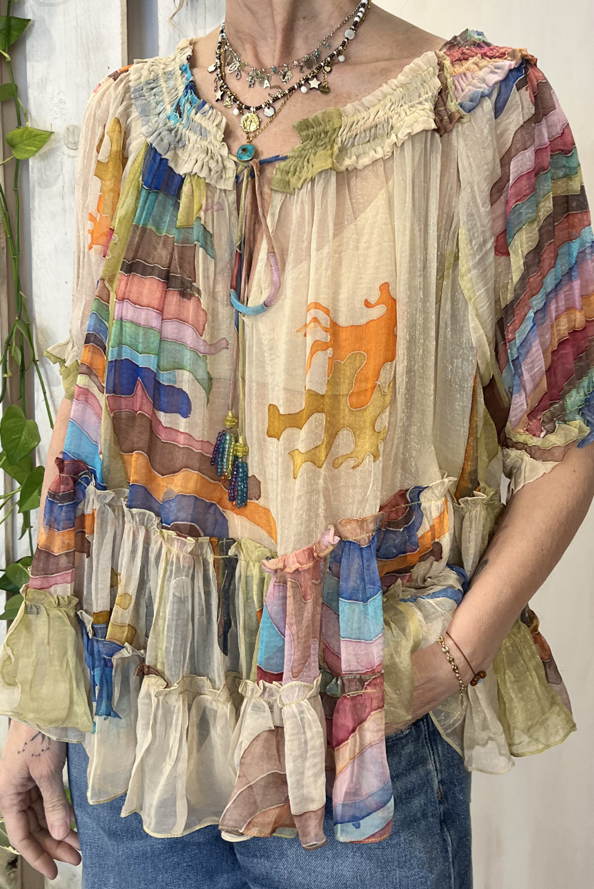 Top in viscosa a fantasia