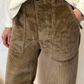 Pantalone fatigue in velluto a costine
