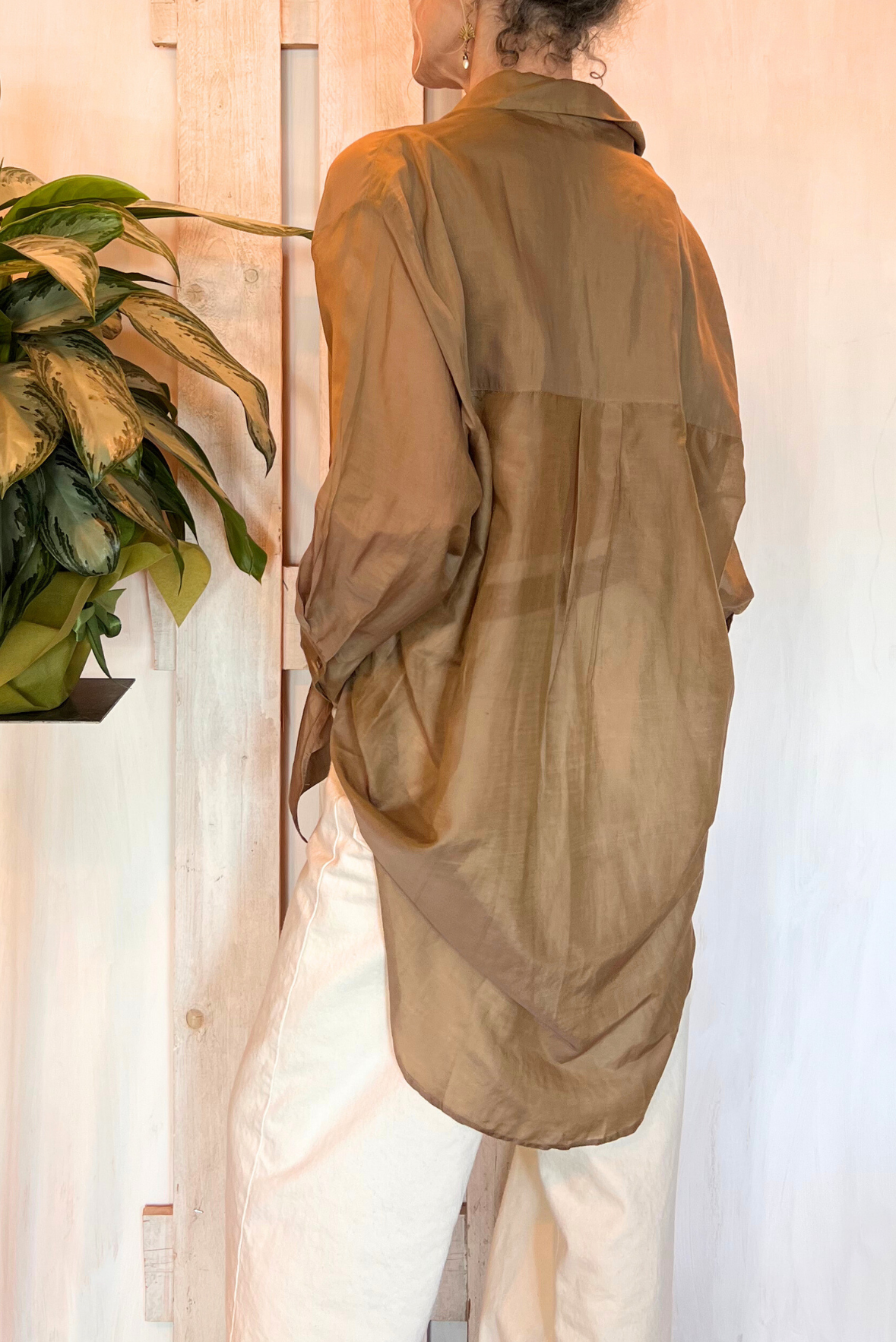 Camicia over cotone seta