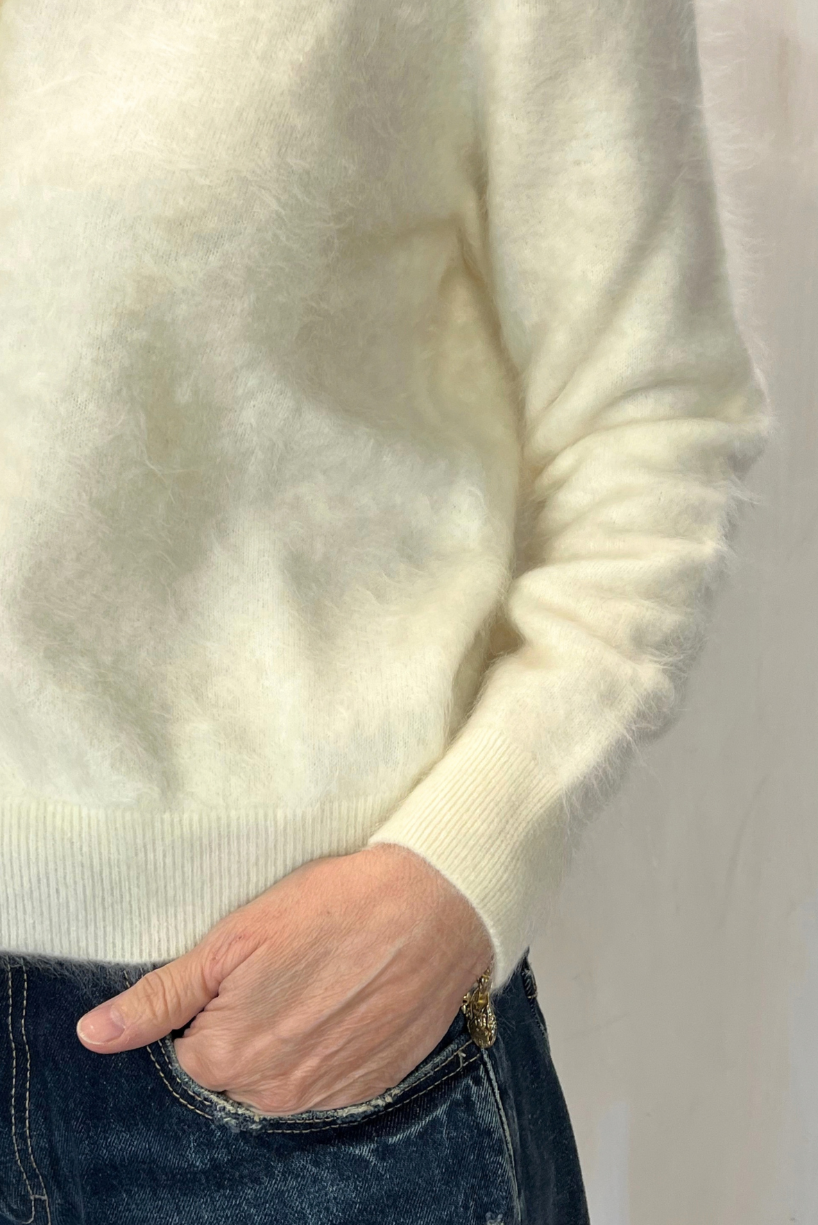 Cardigan in cashmere peloso