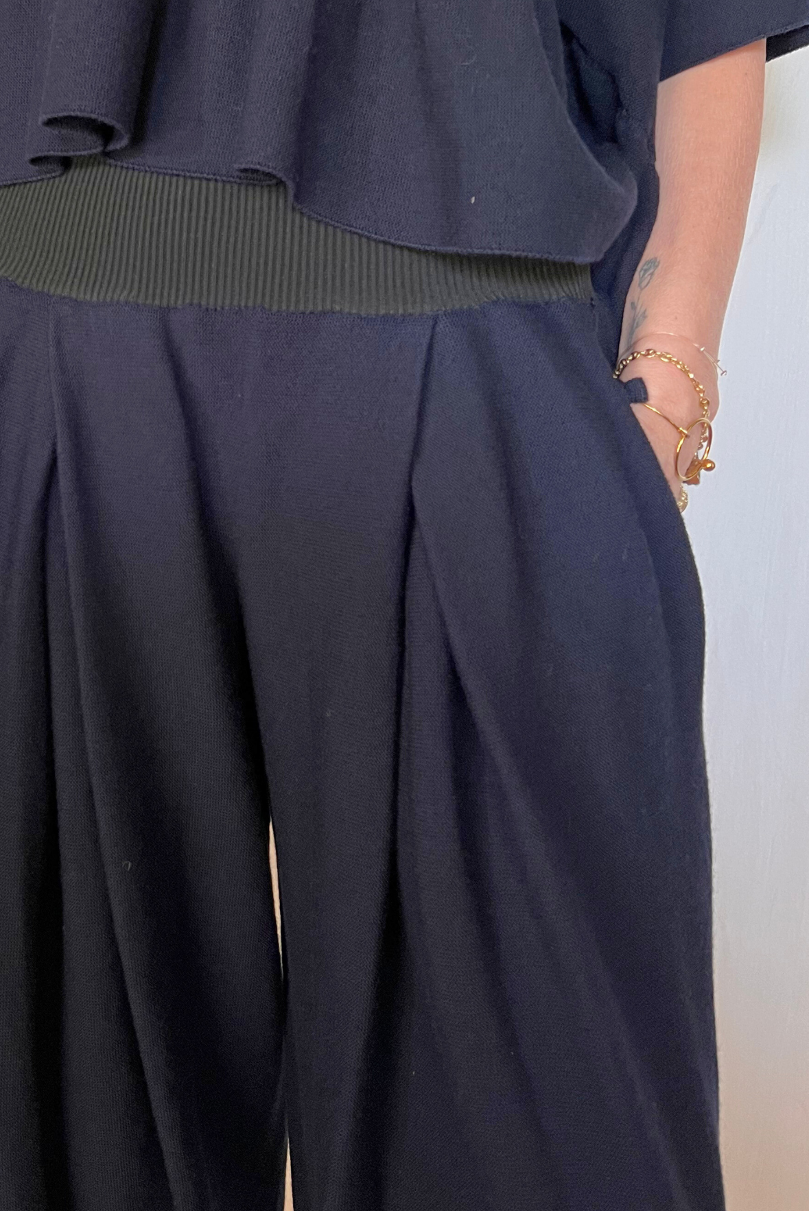Pantalone balloon in maglia