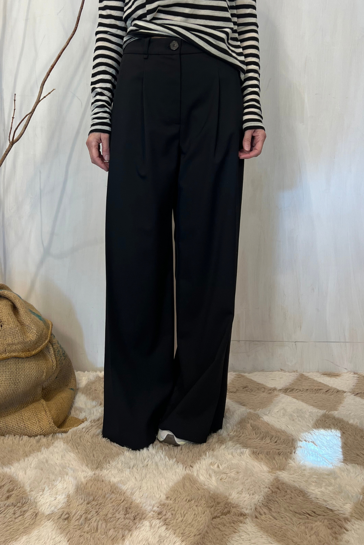 Pantalone palazzo in lana