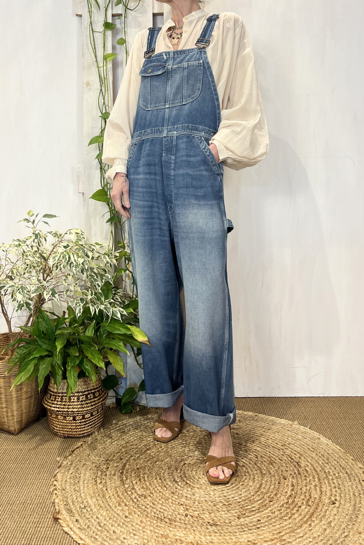 Salopette over in denim