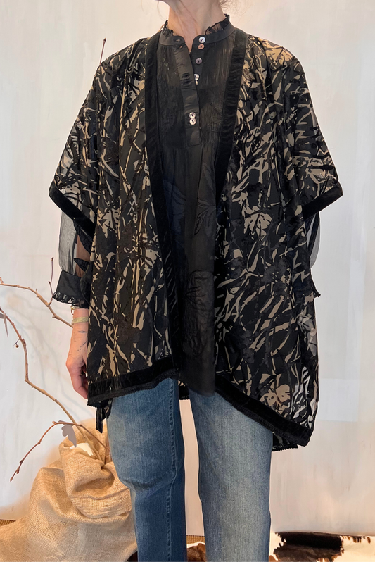 Kimono in viscosa devoré