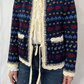 Maglia jaquard con pizzo e laccetti