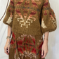 Maglia jacquard maniche a sbuffo