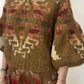Maglia jacquard maniche a sbuffo