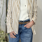 Blazer a righe in lino