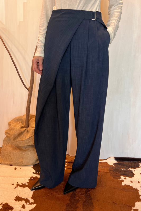 Pantalone con pannello e cintura