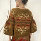 Maglia jacquard maniche a sbuffo