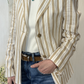 Blazer a righe in lino