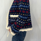 Maglia jaquard con pizzo e laccetti
