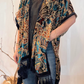 Kimono in viscosa devoré frange