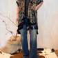Kimono in viscosa devoré frange