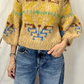 Maglia jacquard maniche a sbuffo