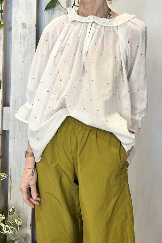 Blusa collo bebè a pois