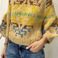 Maglia jacquard maniche a sbuffo