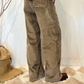 Pantalone fatigue in velluto a costine