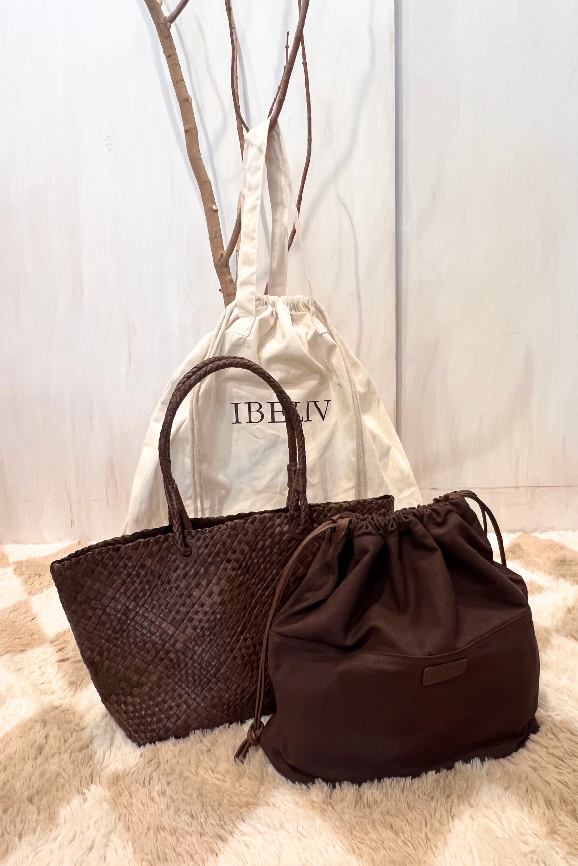 Shopper Bazika in pelle intrecciata