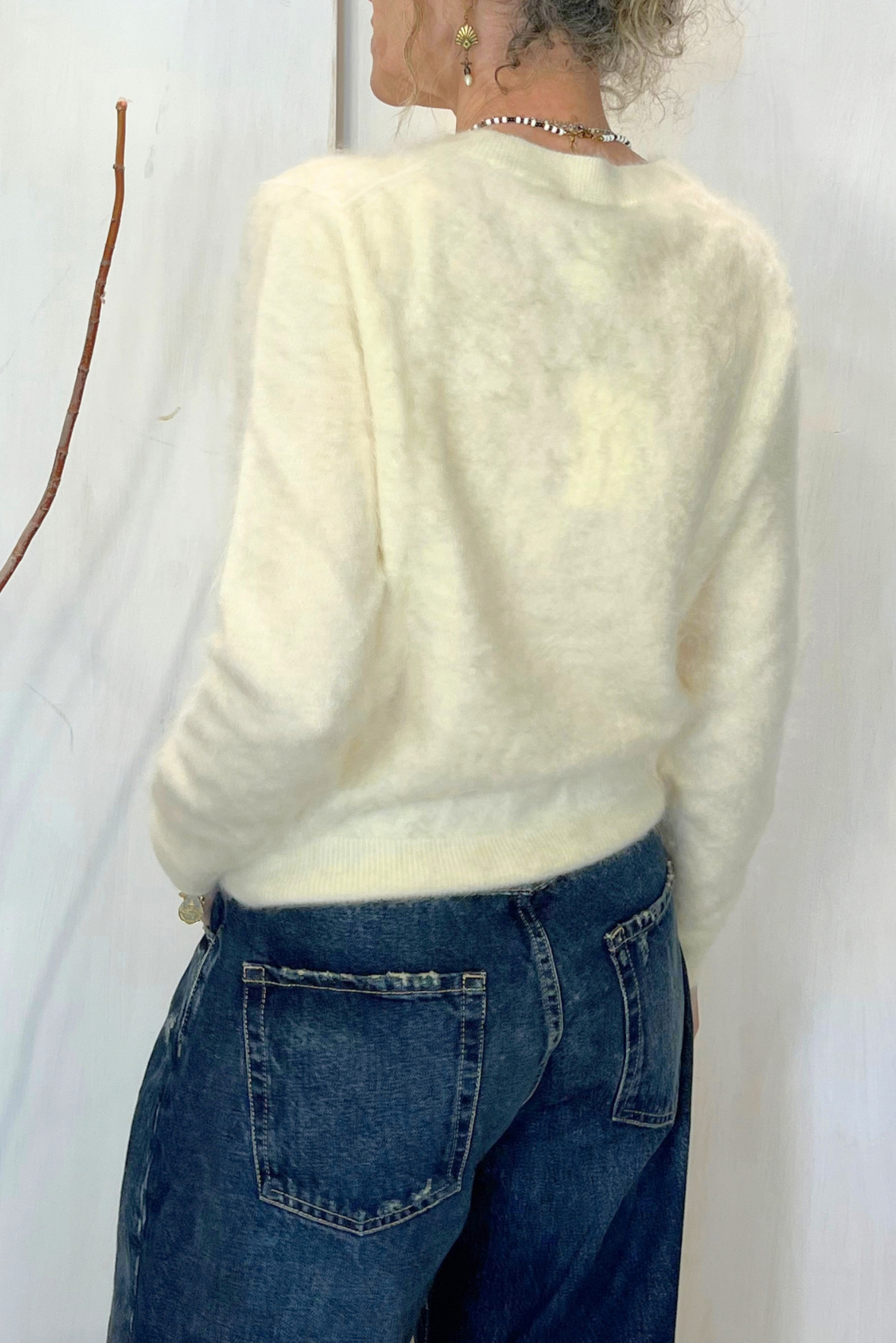 Cardigan in cashmere peloso