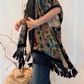 Kimono in viscosa devoré frange