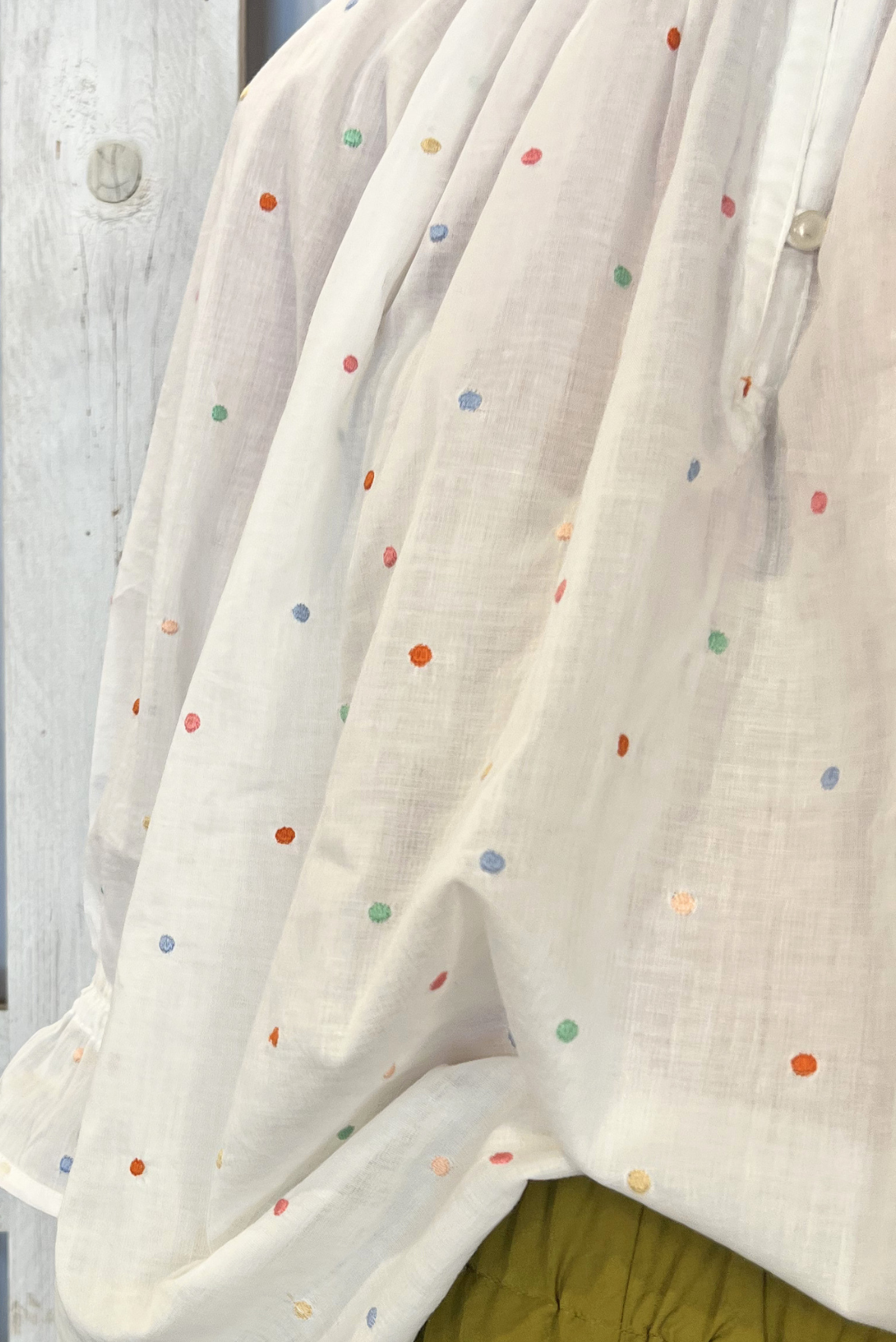 Blusa collo bebè a pois