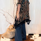 Kimono in viscosa devoré frange