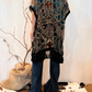 Kimono in viscosa devoré frange