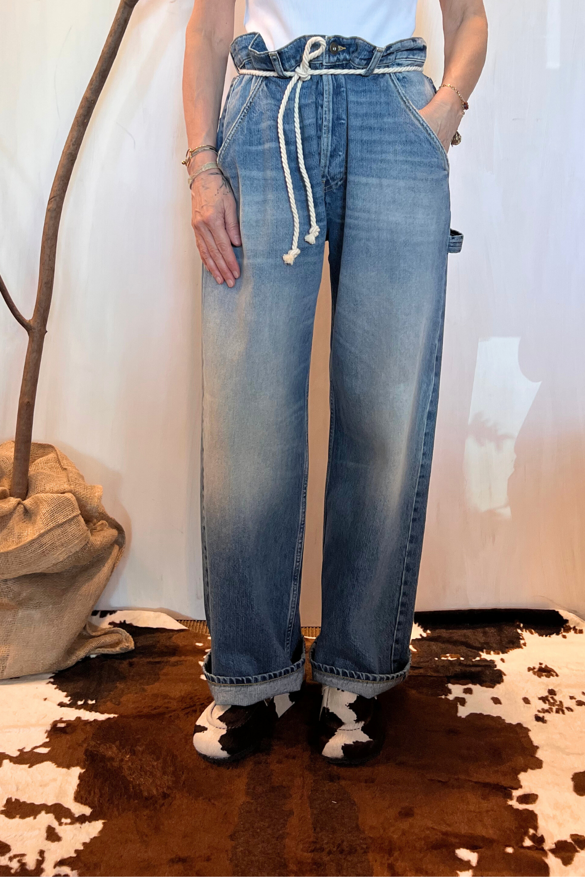 Jeans carpenter con cintura