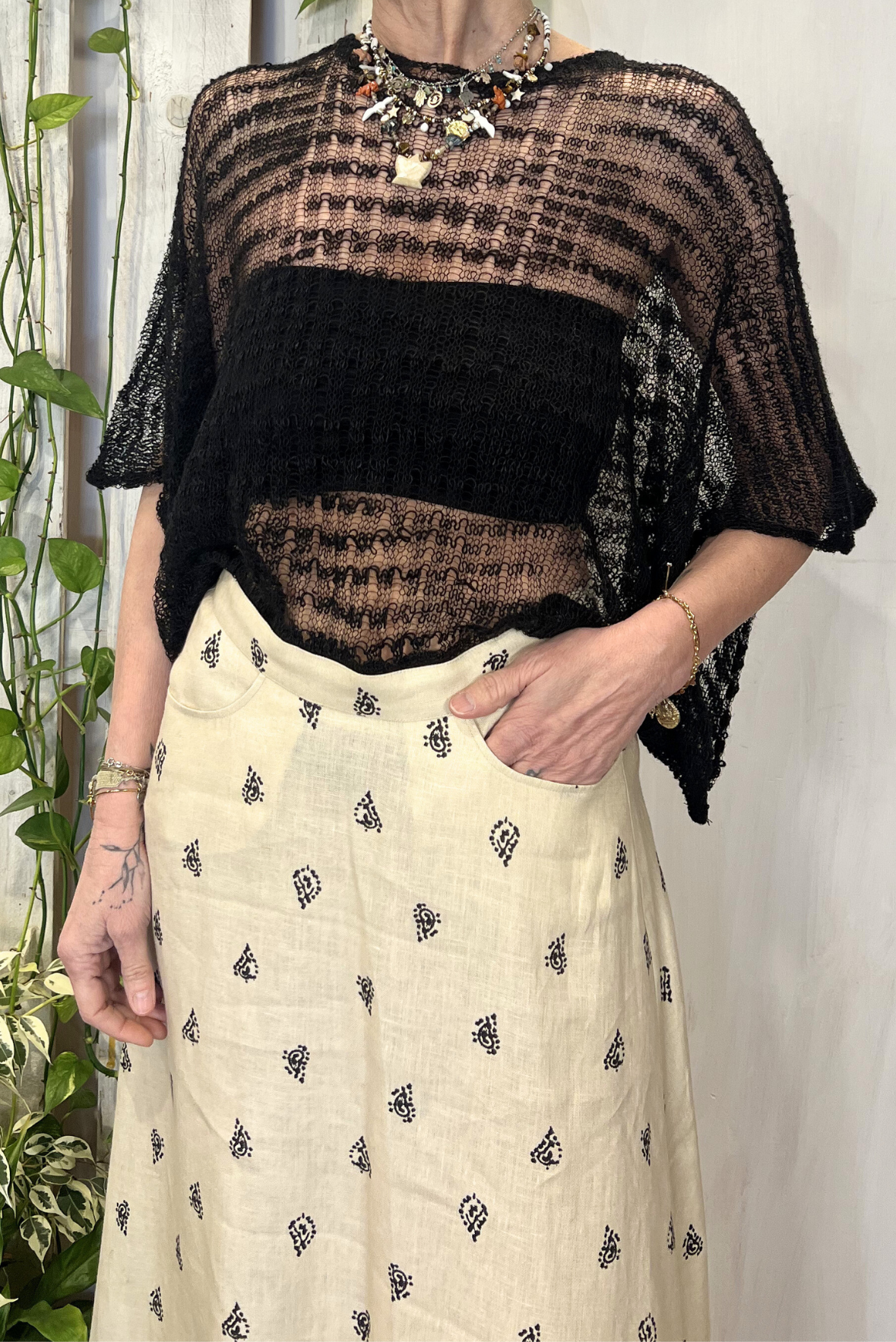 Top in maglia traforato
