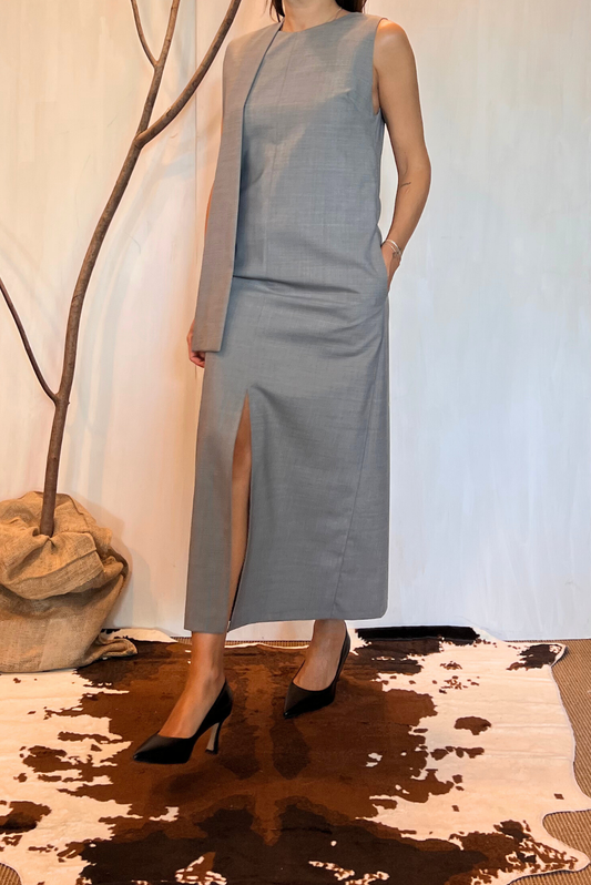 Tubino midi spacchi e sciarpa