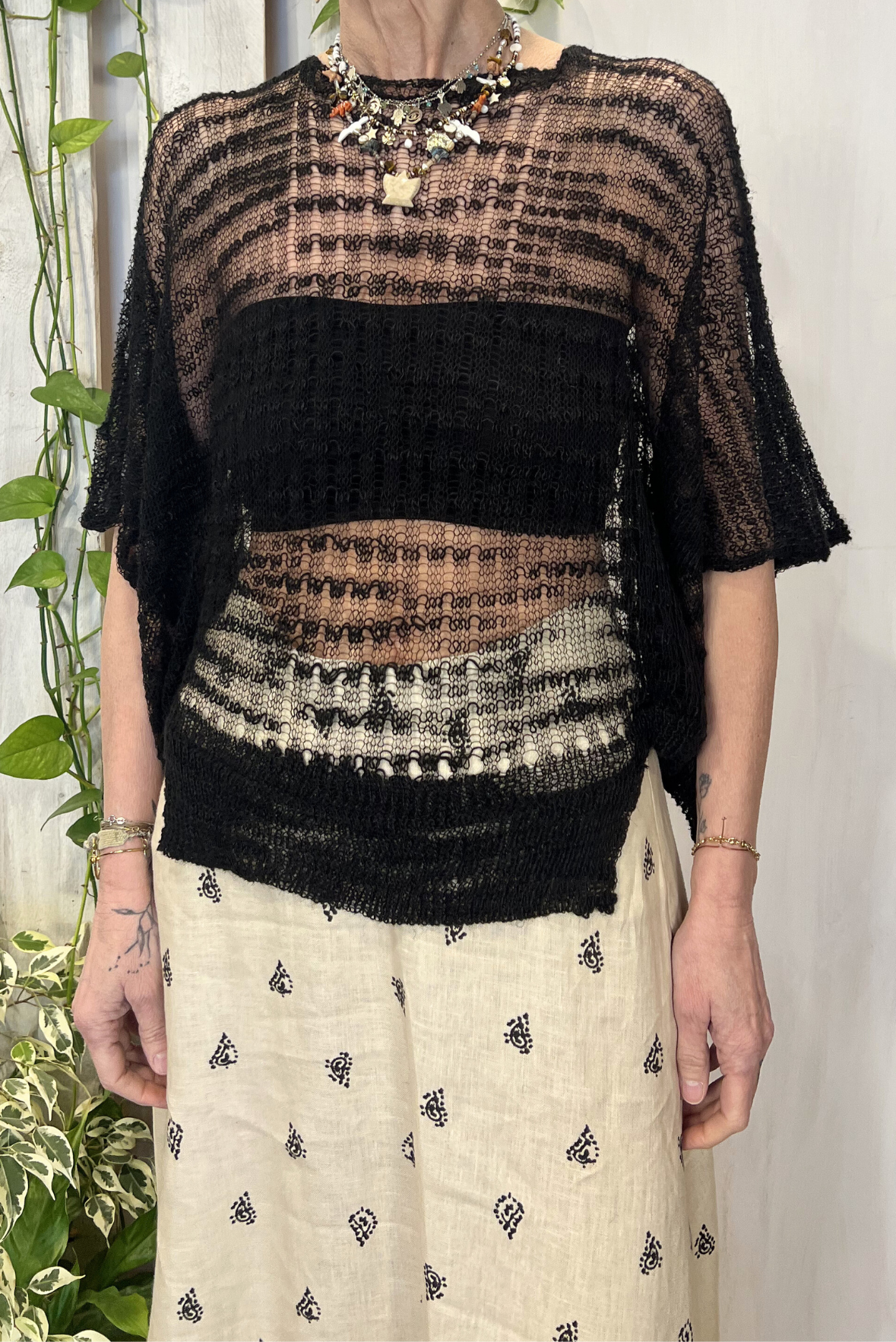 Top in maglia traforato